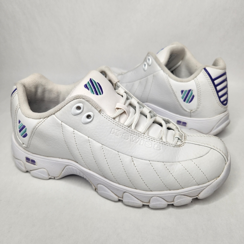 K-Swiss Womens St329 CMF Sneakers Size 9 White/Ultra Violet/Lagoon